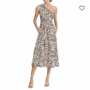 Rails Selani Floral One Shoulder Midi Dress in Russet Floral Size XS